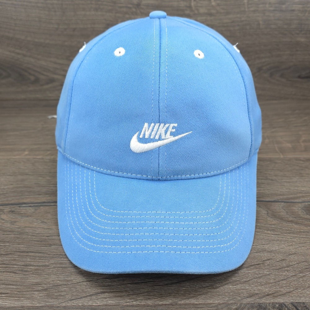 Nike Hat Cap Fitted One Size Blue Men Athletic Swoosh Golf Baseball Sportswear
